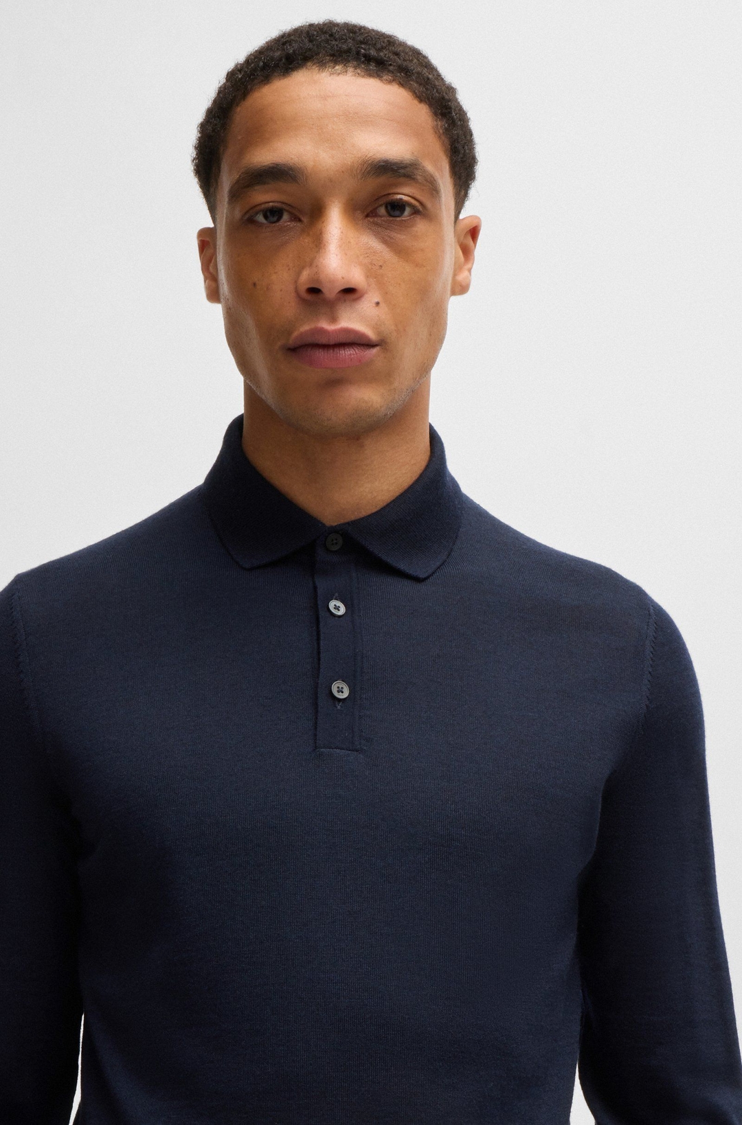 Мужской классический джемпер с воротником поло BOSS Black | Фото 5