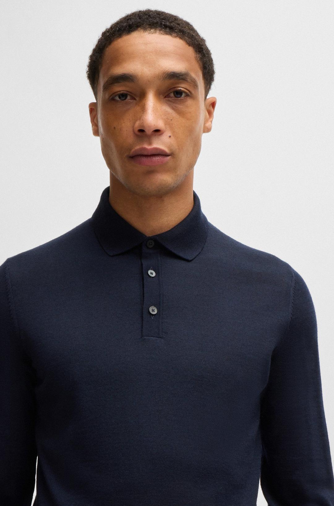 Мужской классический джемпер с воротником поло BOSS Black | Фото 5
