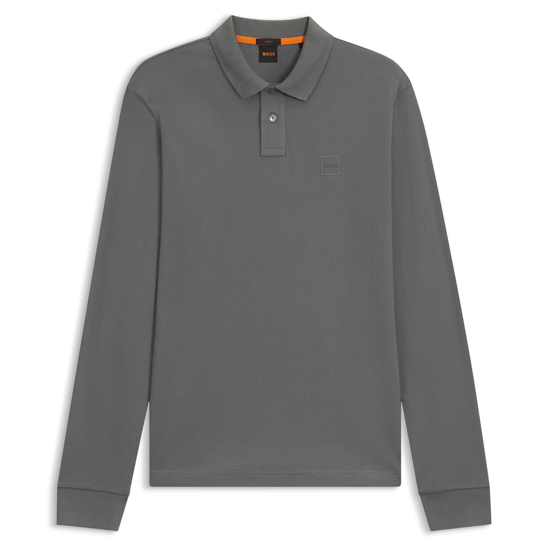 Мужское эластичное поло с длинным рукавом BOSS Orange | Фото 1