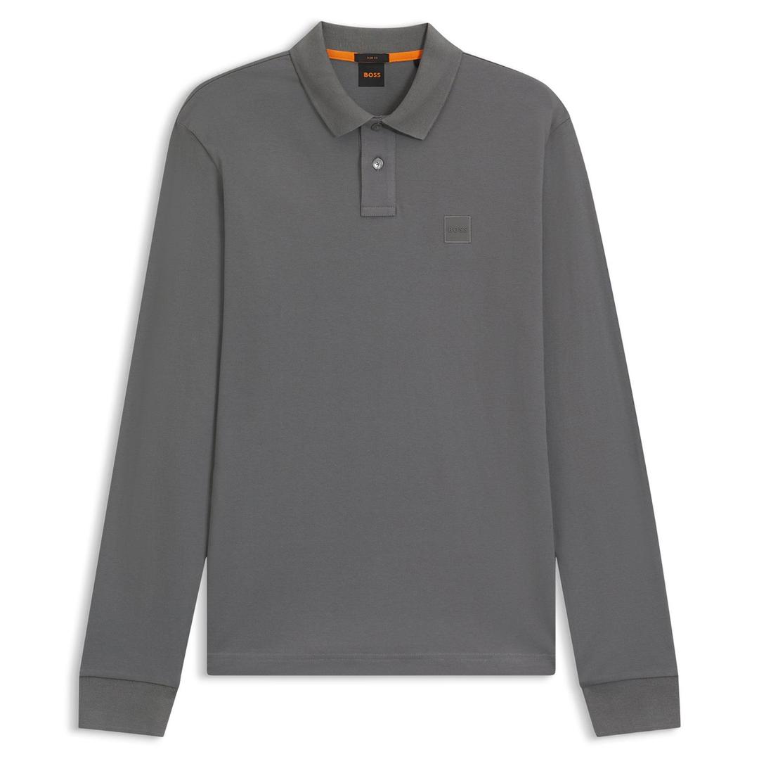 Мужское эластичное поло с длинным рукавом BOSS Orange | Фото 1