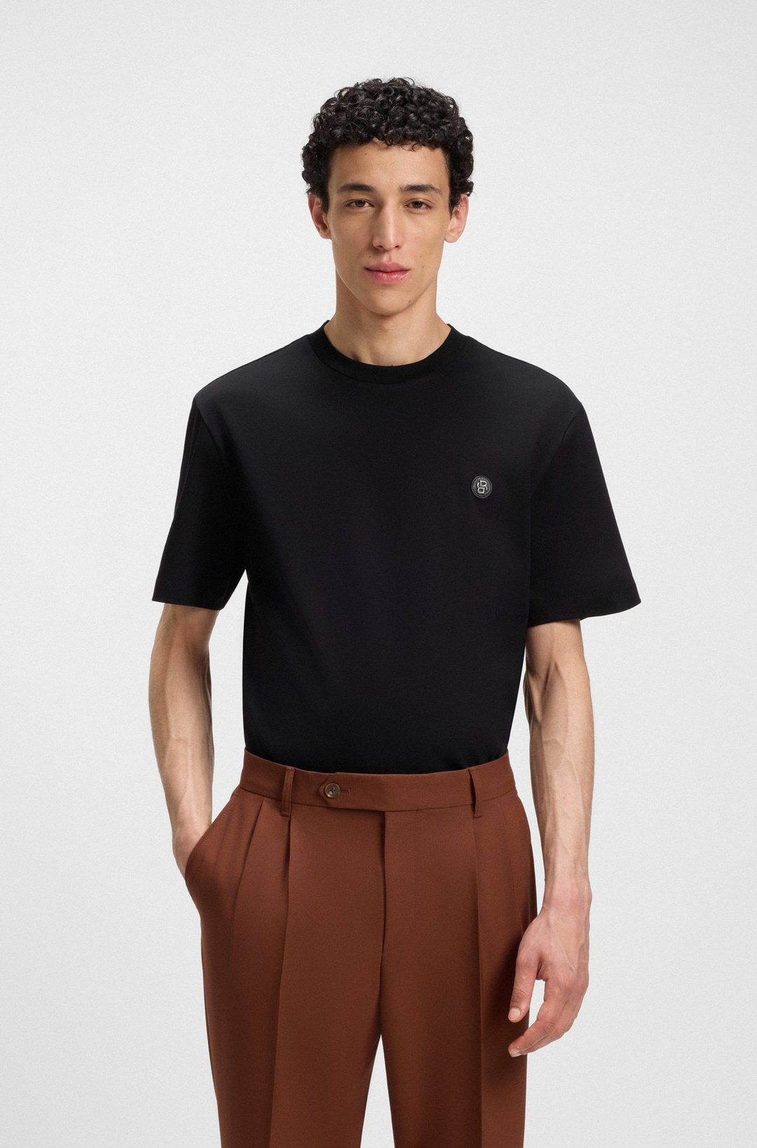 Мужская футболка из мерсеризованного хлопка BOSS Black | Фото 2