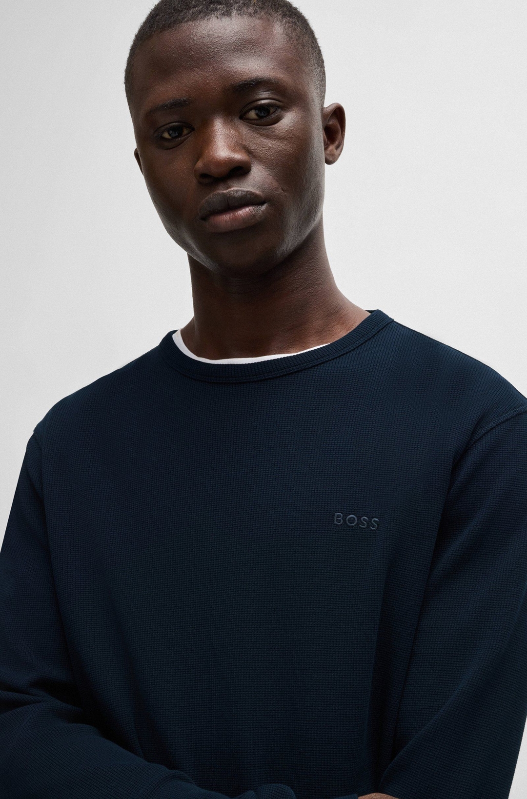 Мужской фактурный лонгслив BOSS Orange | Фото 4