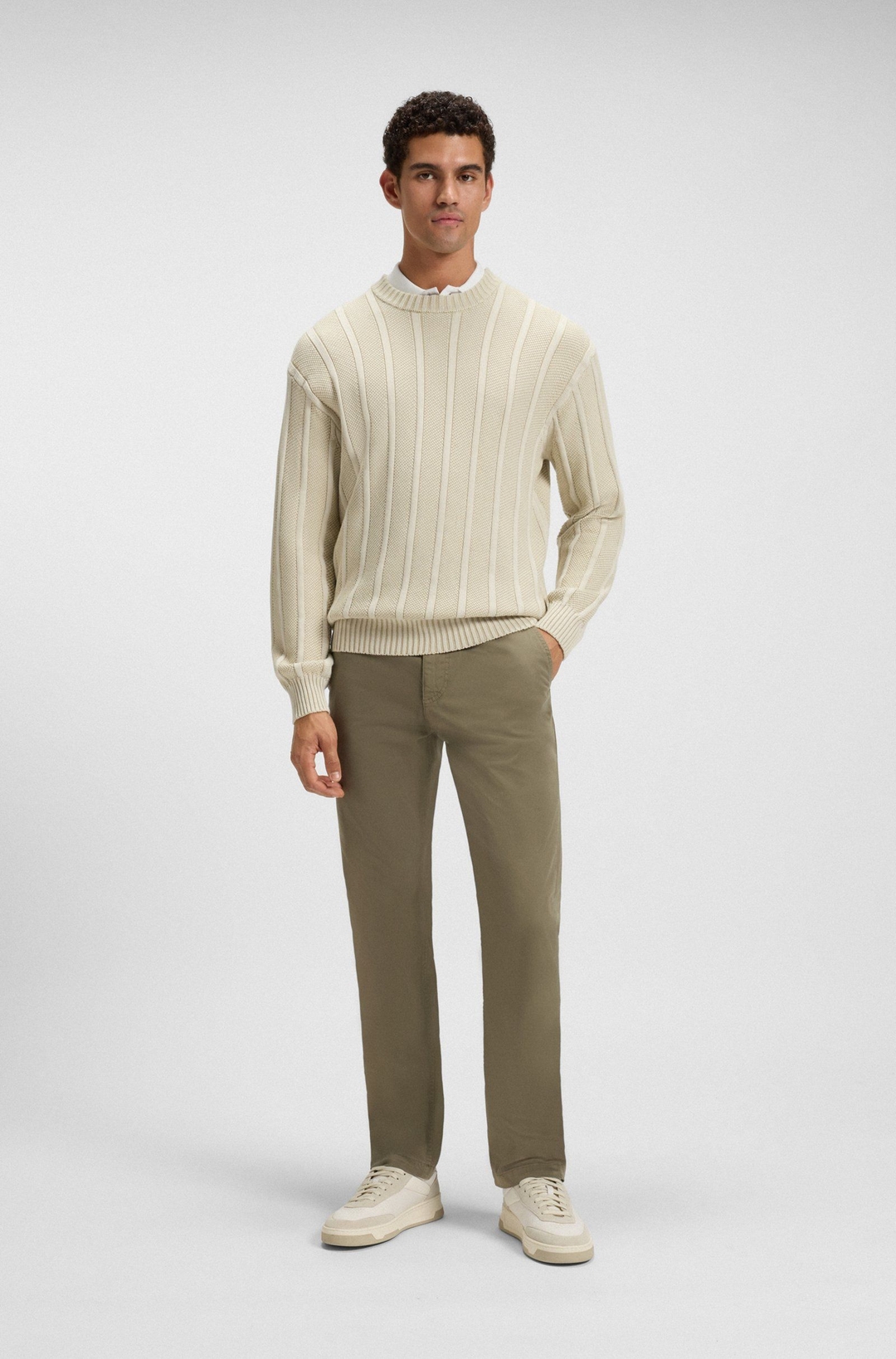 Мужские хлопковые брюки прямого кроя BOSS Orange | Фото 5