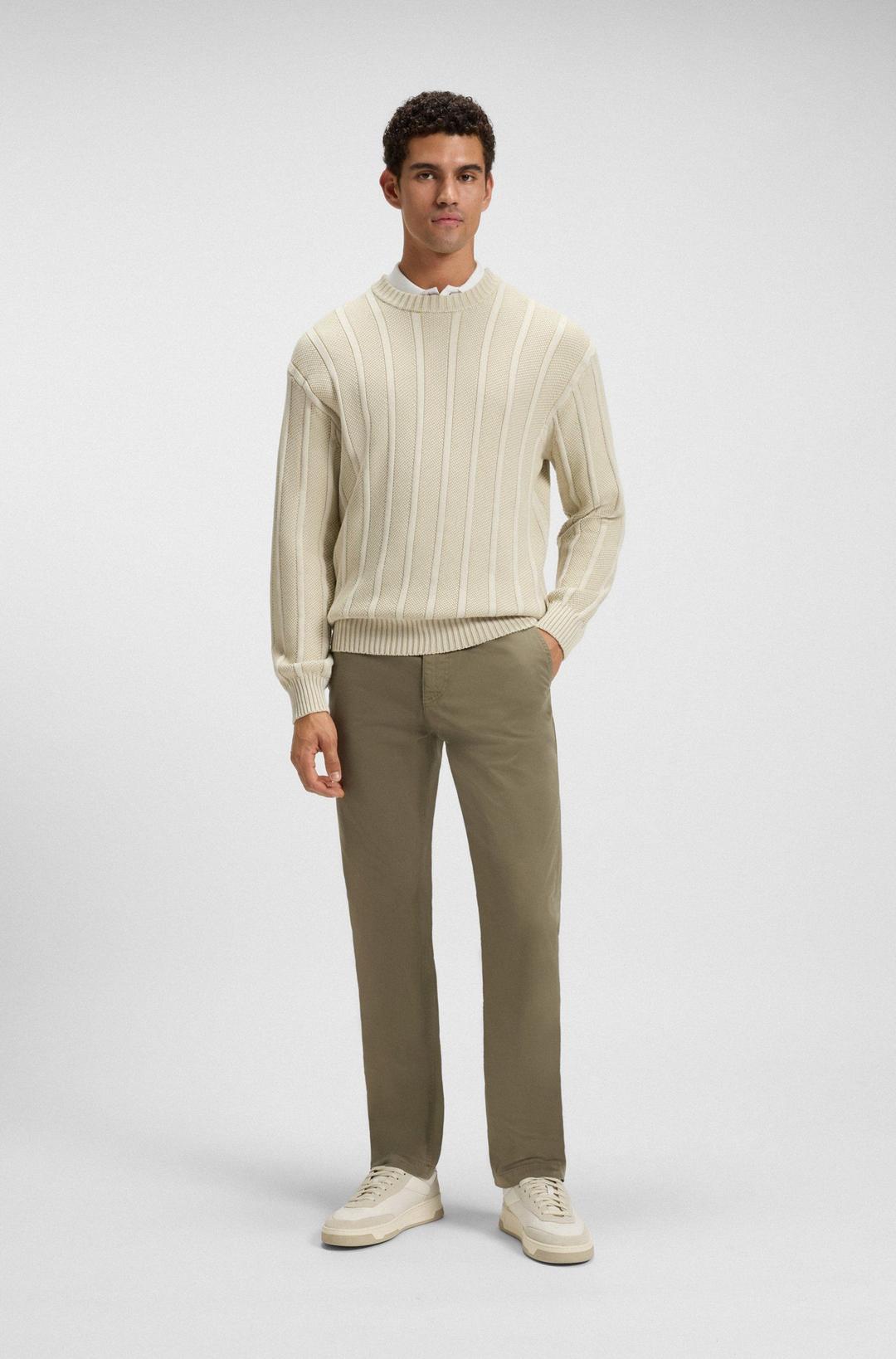 Мужские хлопковые брюки прямого кроя BOSS Orange | Фото 5