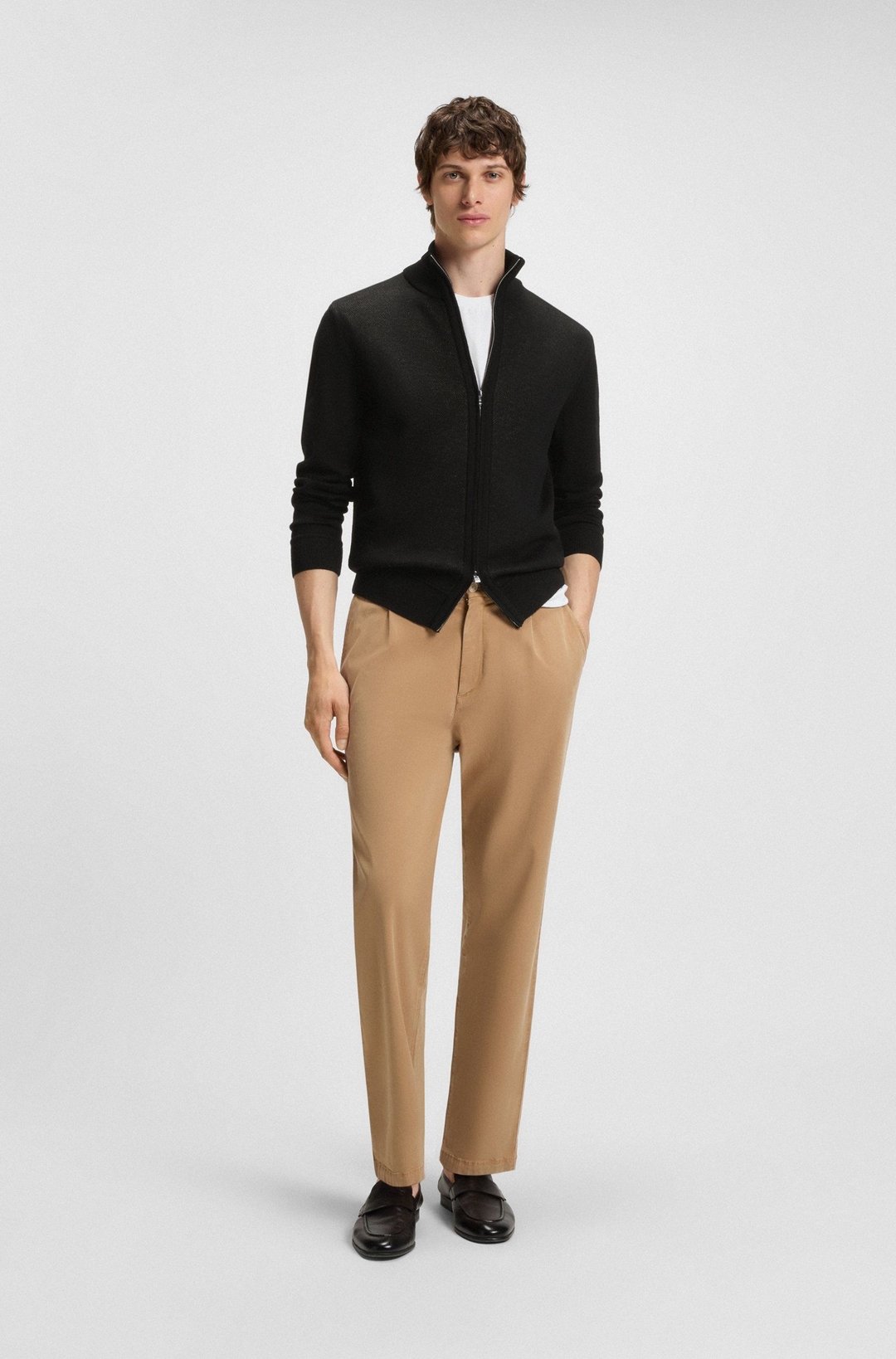 Мужской жакет из шерсти и хлопка BOSS Black | Фото 4