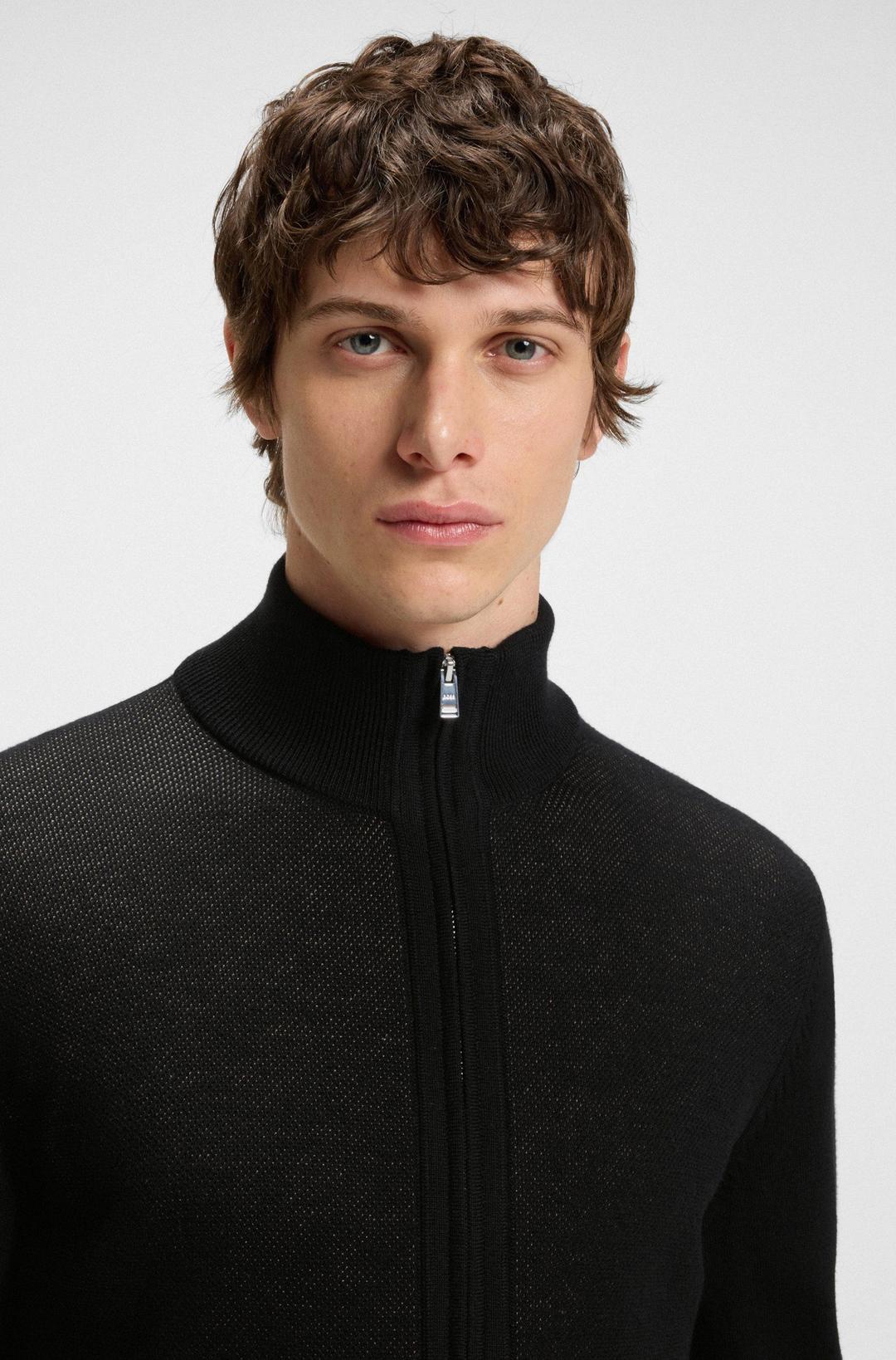 Мужской жакет из шерсти и хлопка BOSS Black | Фото 3