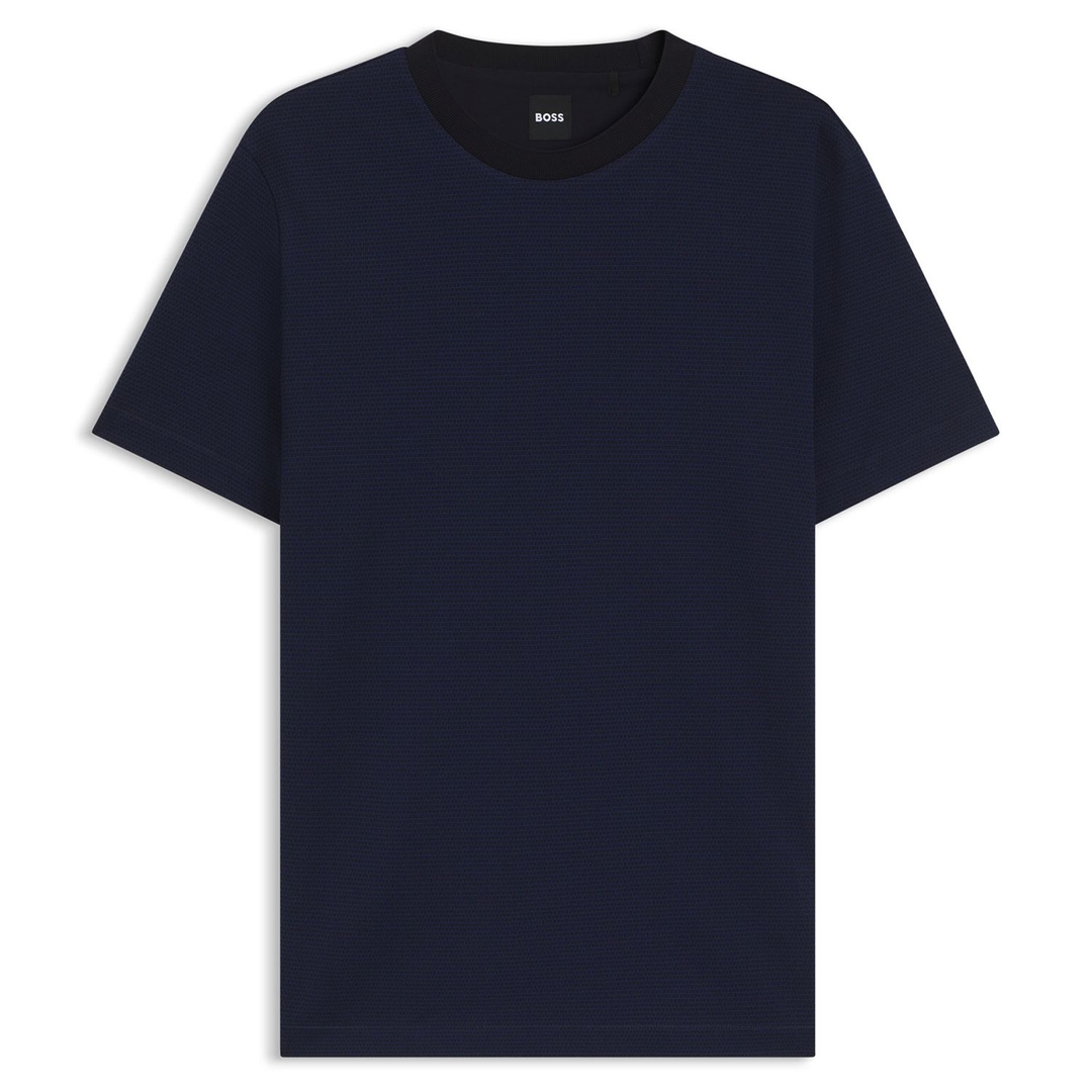 Мужская футболка из структурированного хлопка BOSS Black | Фото 1