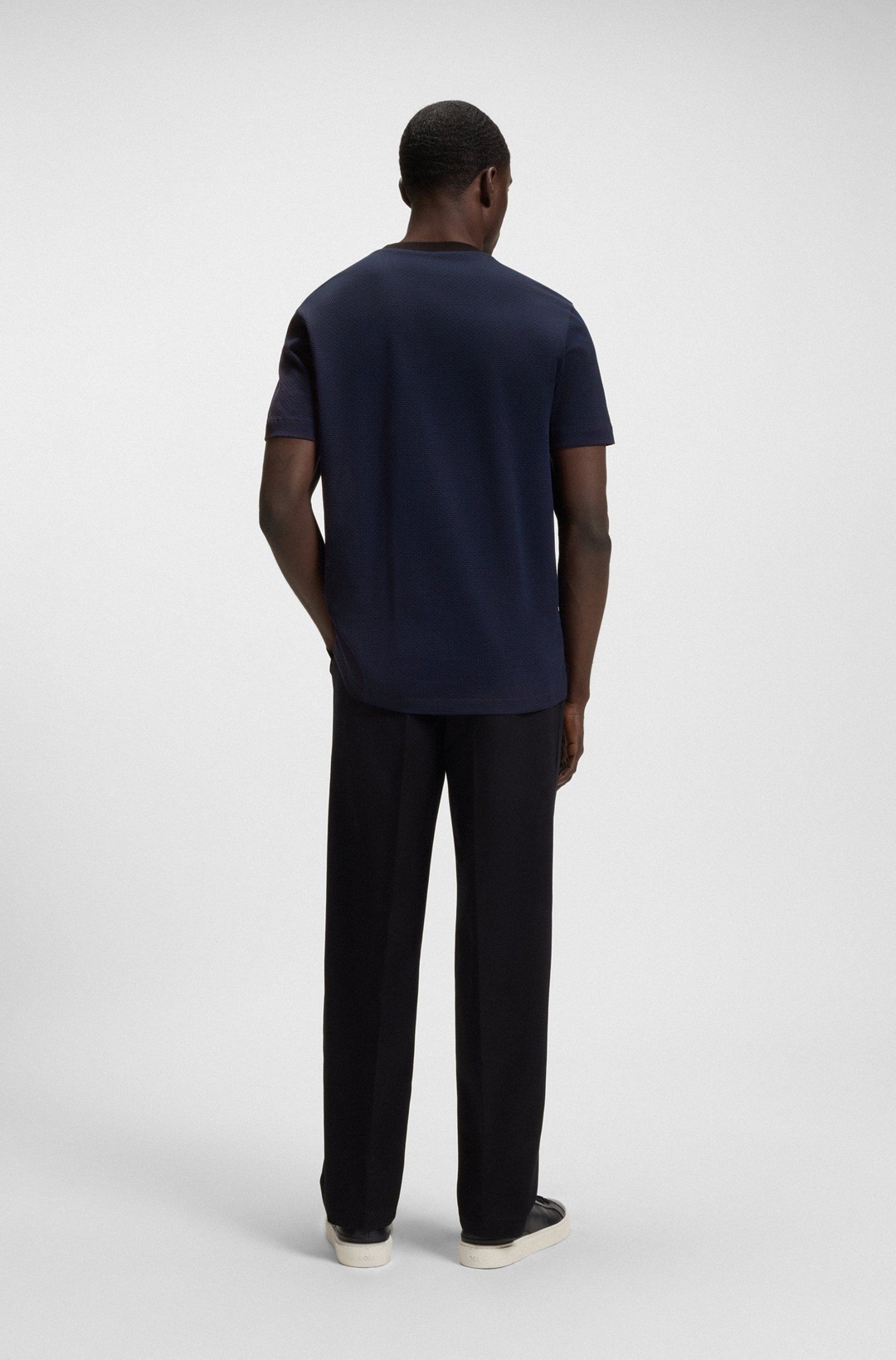 Мужская футболка из структурированного хлопка BOSS Black | Фото 5