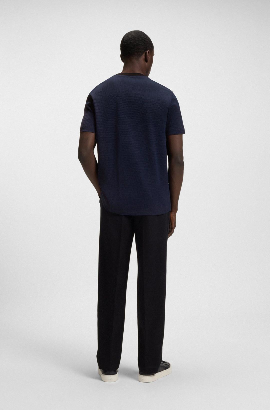 Мужская футболка из структурированного хлопка BOSS Black | Фото 5