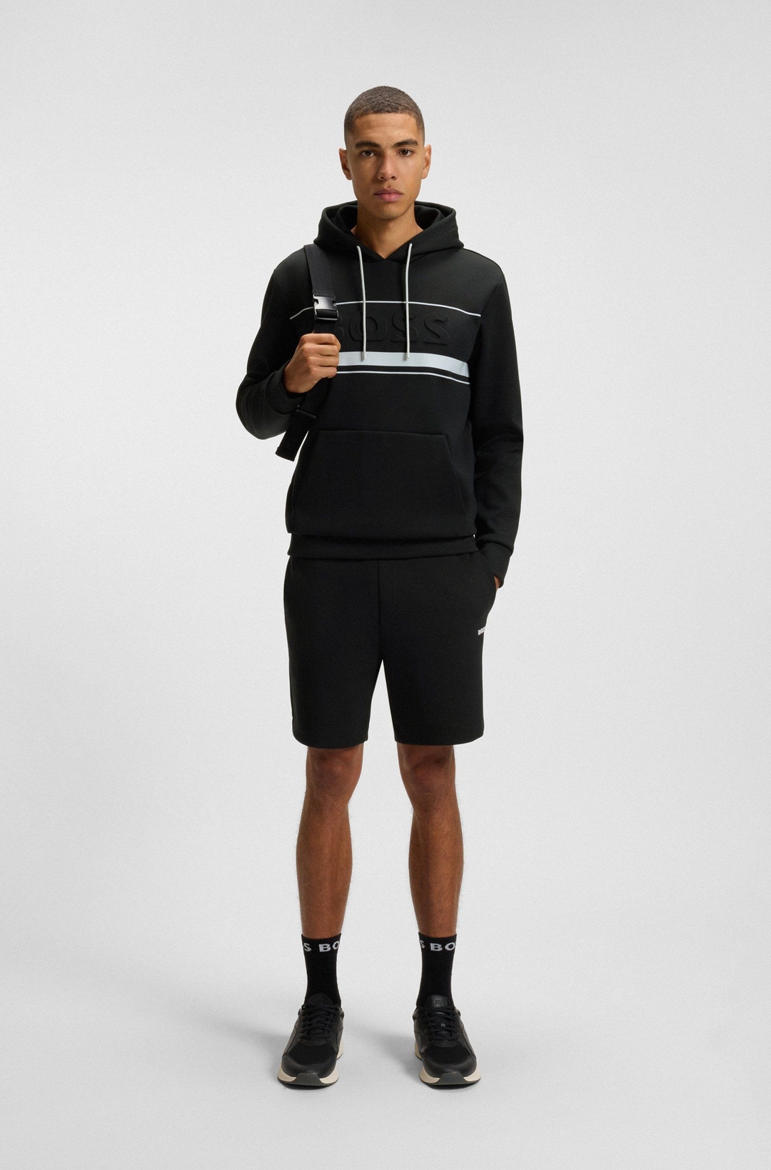 Мужское спортивное худи из эластичного хлопка BOSS Green | Фото 4