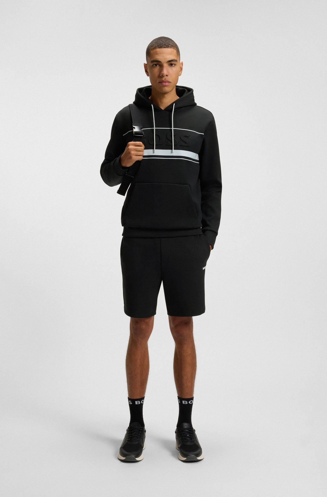 Мужское спортивное худи из эластичного хлопка BOSS Green | Фото 4