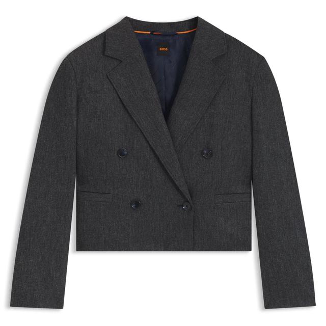 Женский короткий двубортный пиджак BOSS