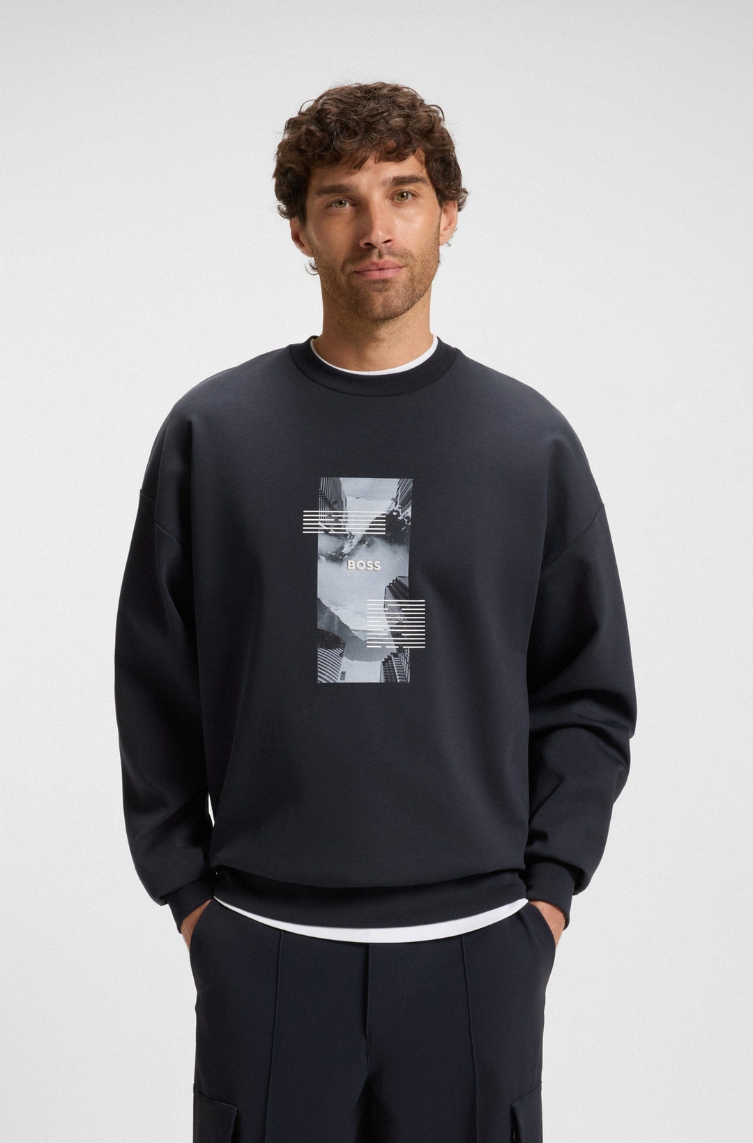 Мужской свитшот с принтом BOSS Green | Фото 2