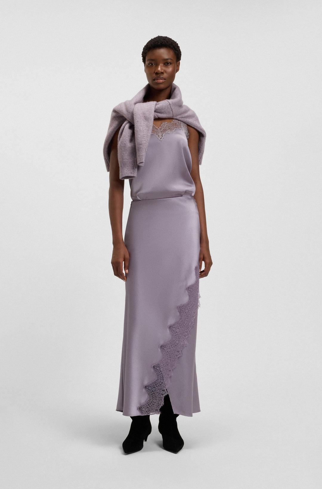 Атласный топ с кружевными деталями BOSS | Фото 2