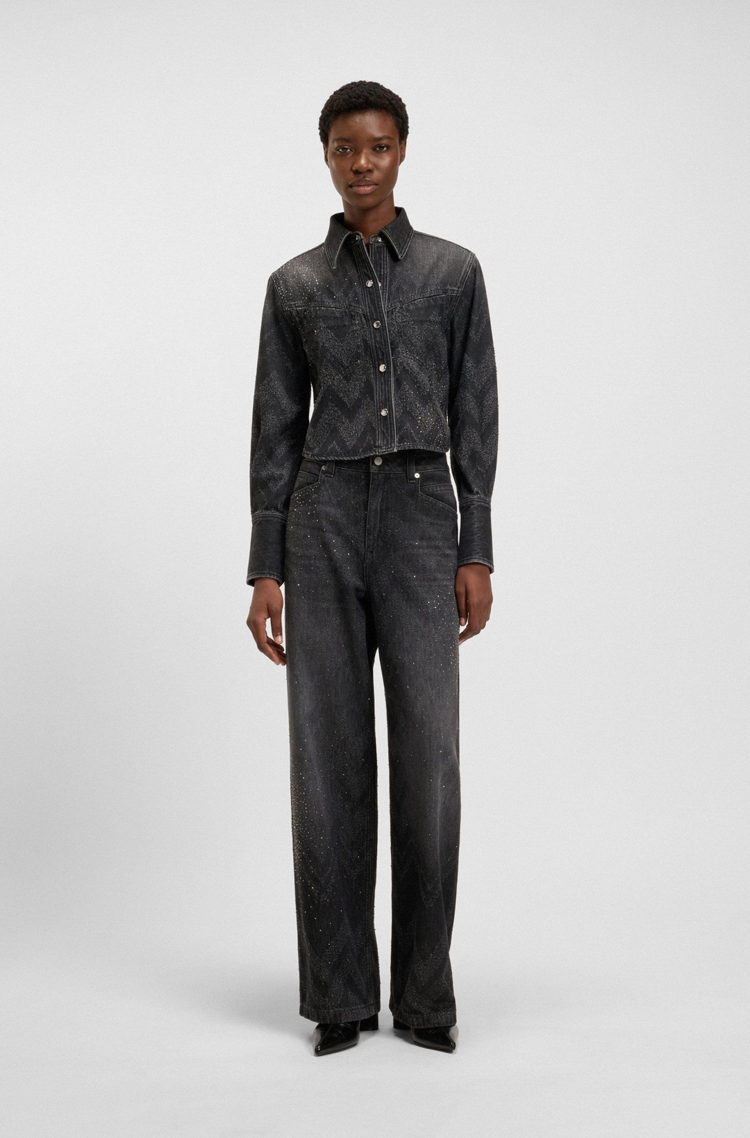 Женские джинсы со стразами BOSS | Фото 3