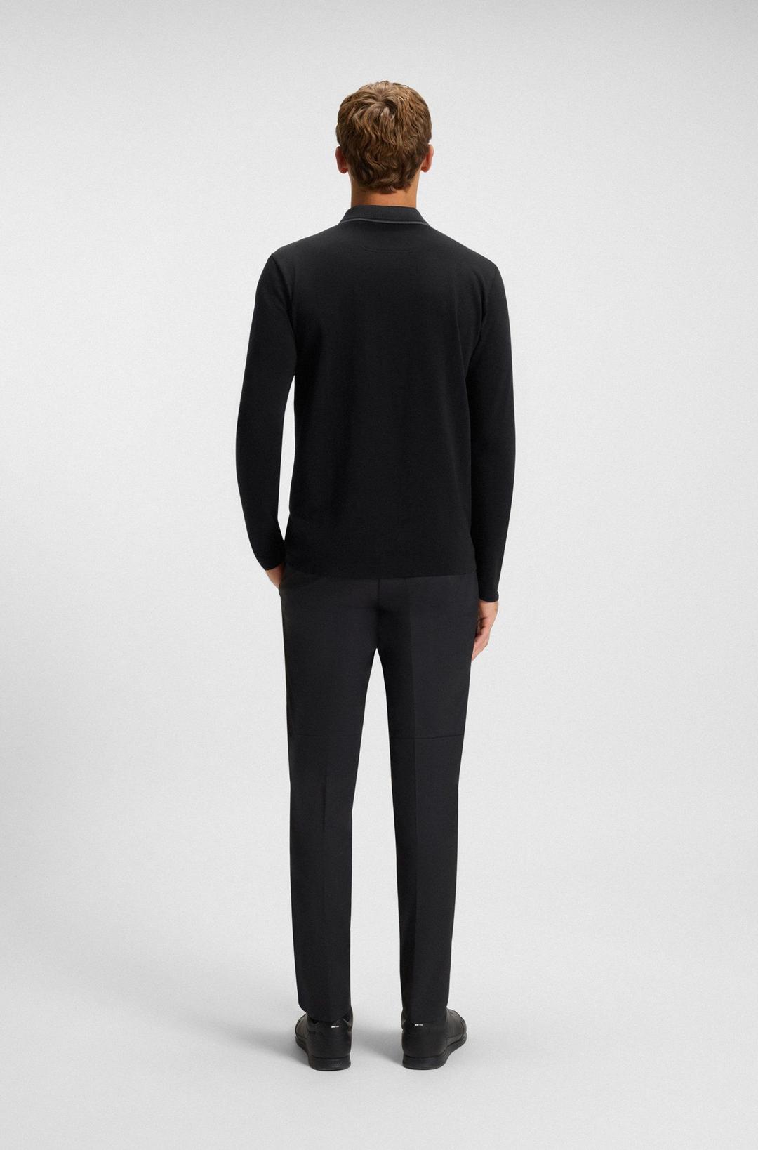 Мужское хлопковое поло с длинными рукавами BOSS Green | Фото 5