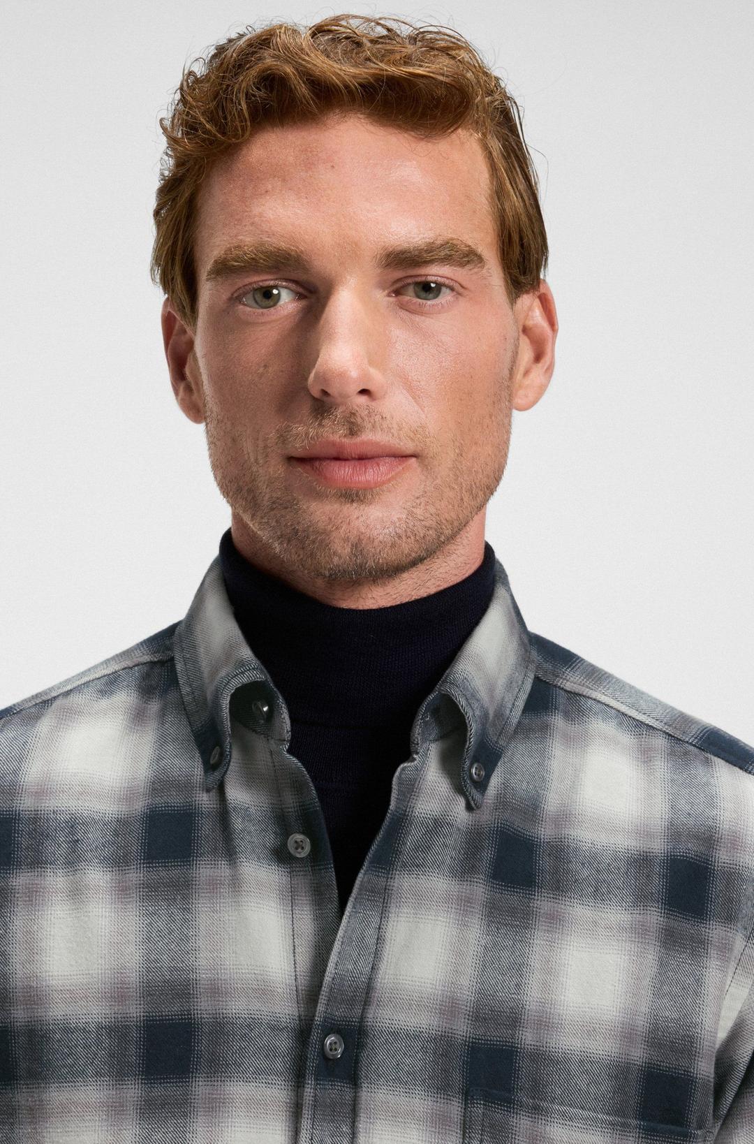 Мужская фланелевая рубашка в клетку BOSS Orange | Фото 3