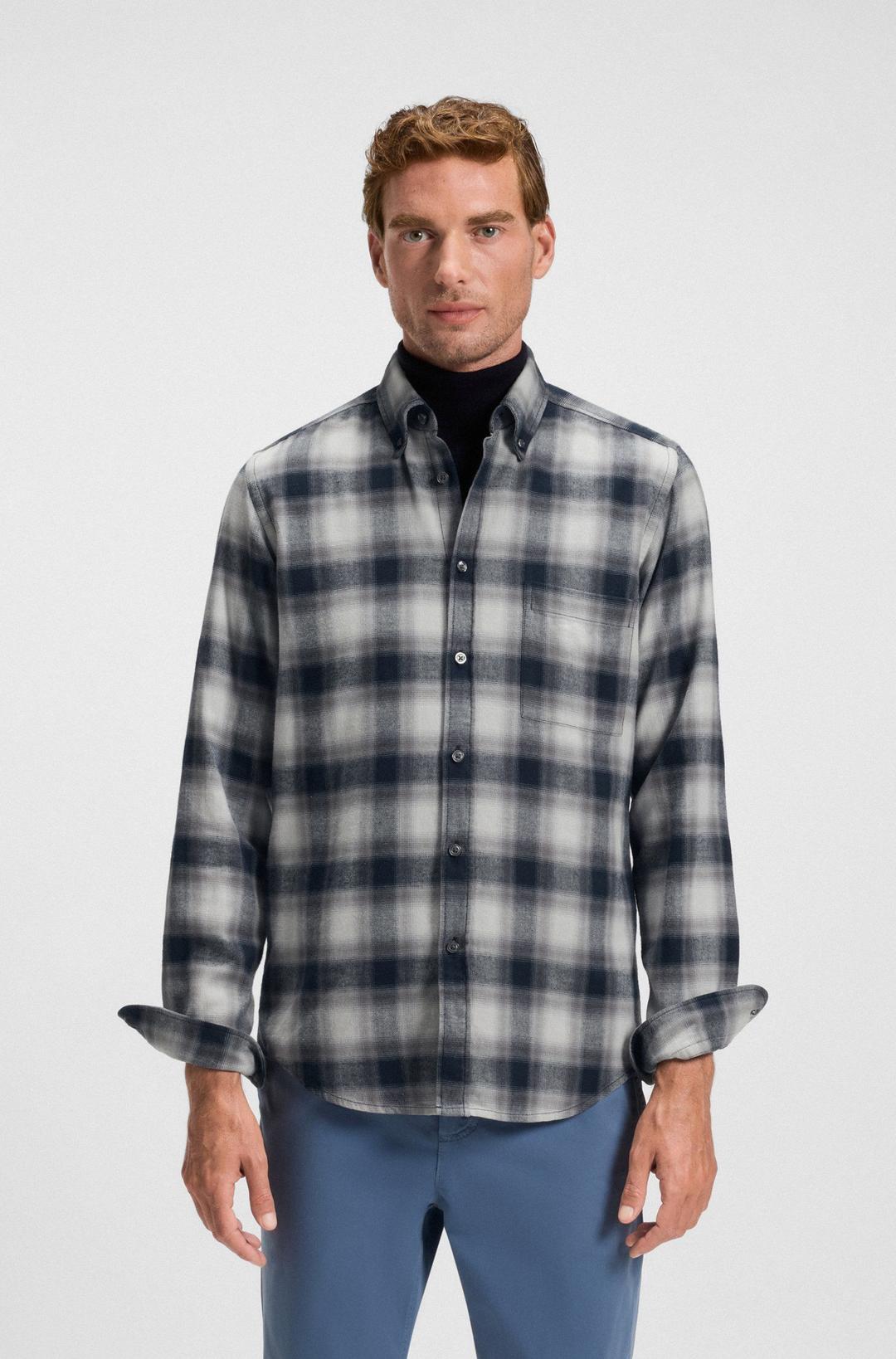 Мужская фланелевая рубашка в клетку BOSS Orange | Фото 2