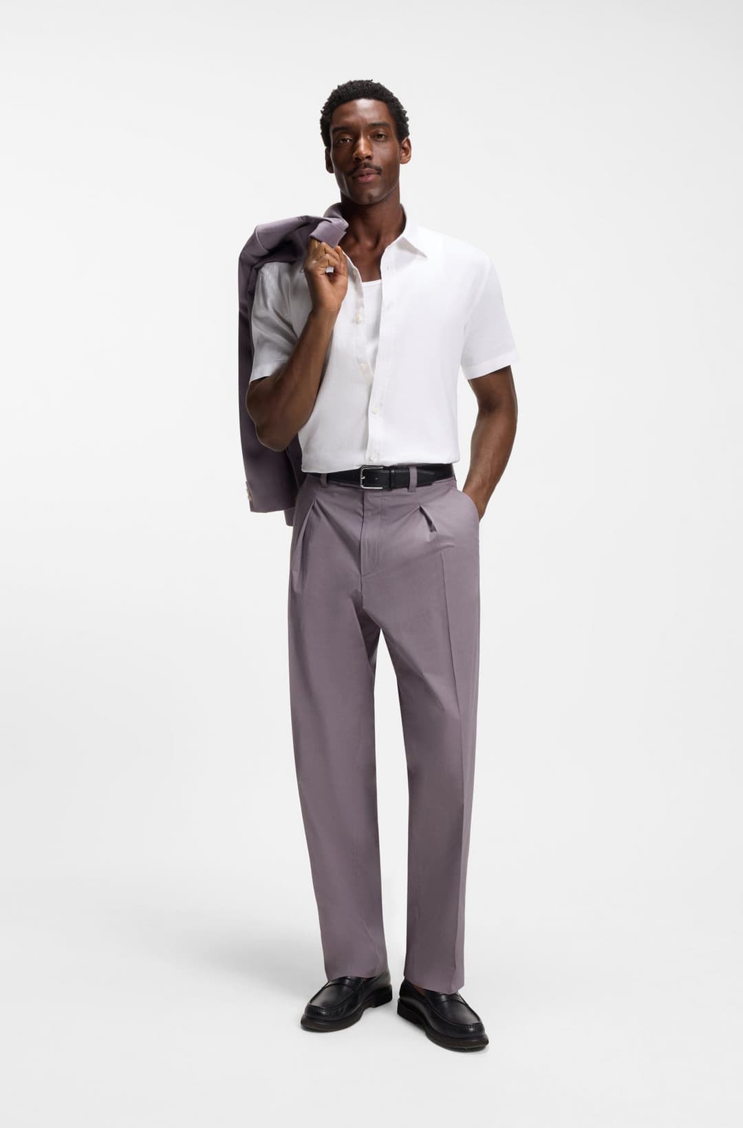 Мужская льняная рубашка BOSS Black | Фото 5