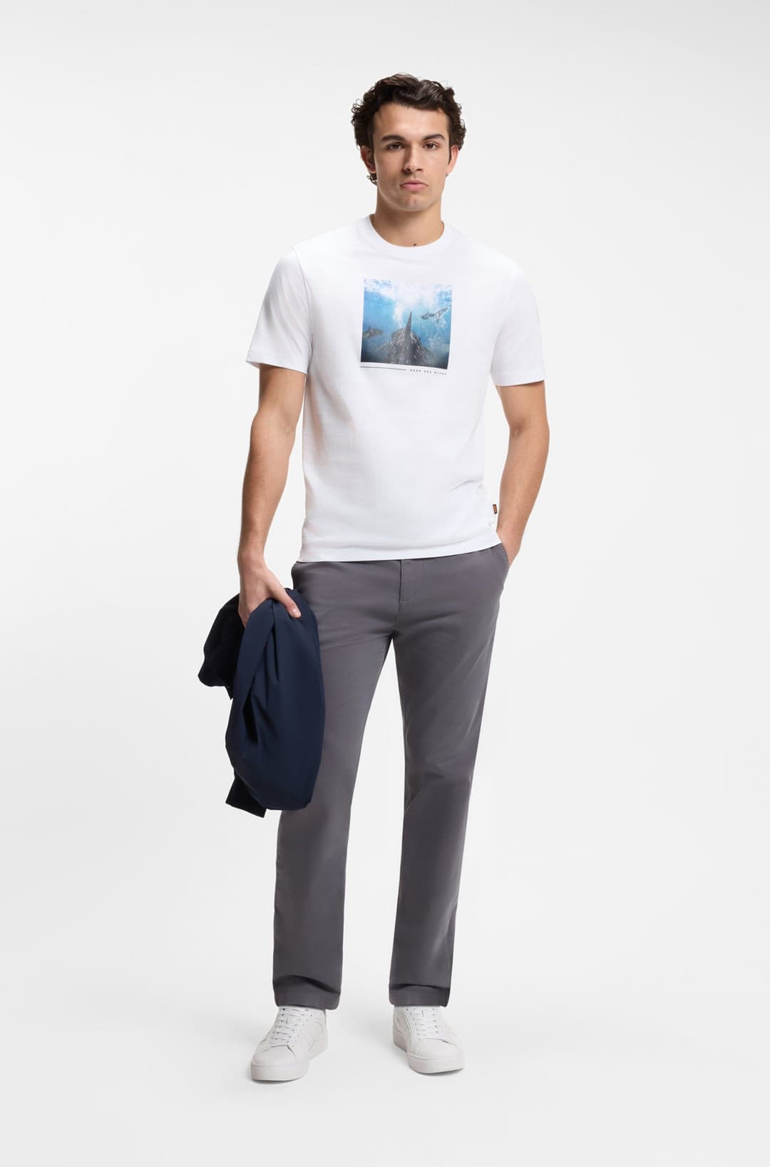 Мужская хлопковая футболка с фото-принтом BOSS Orange | Фото 3