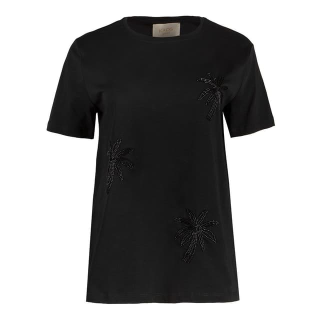 Женская футболка с отделкой бисером KAOS