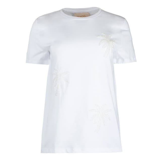 Женская футболка с отделкой бисером KAOS