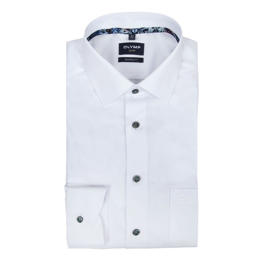 Мужская белая сорочка Olymp Luxor | Фото 1