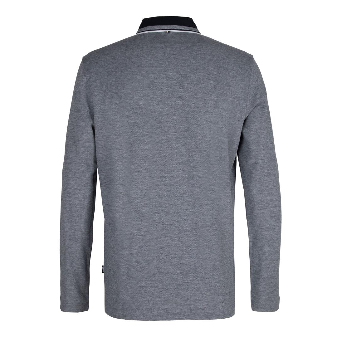 Мужское хлопковое поло с длинным рукавом BOSS Black | Фото 2