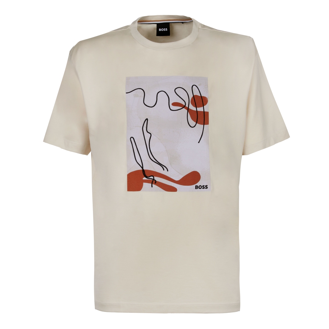 Мужская футболка с абстрактным принтом BOSS Black | Фото 1