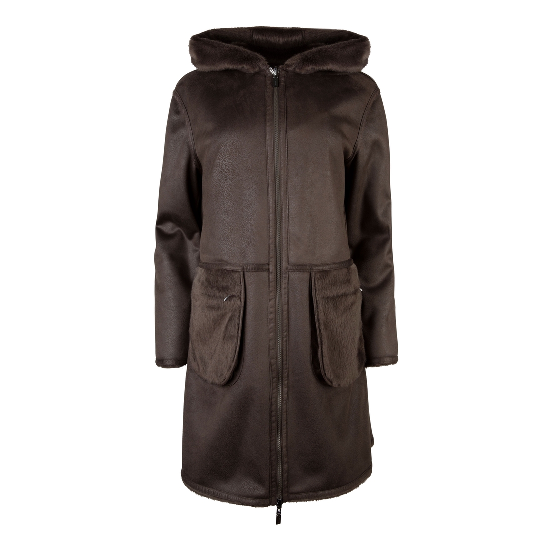 Женская двухсторонняя эко-дубленка Diego M | Фото 1