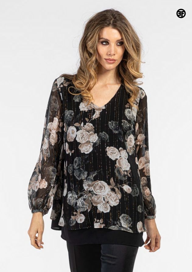 Женская блуза с цветочным принтом Elisa Fanti | Фото 2