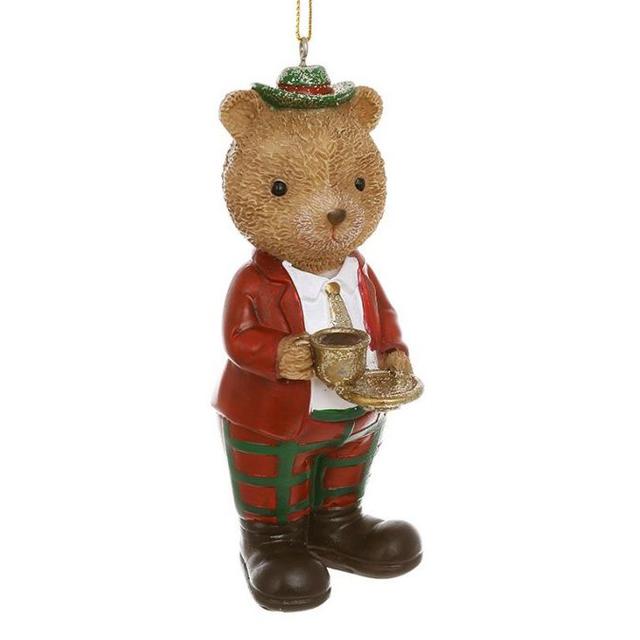 Ёлочная игрушка Мишка с чашкой