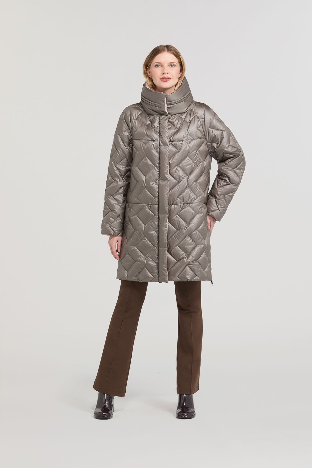 Женское двухстороннее пальто-пуховик Diego M | Фото 3
