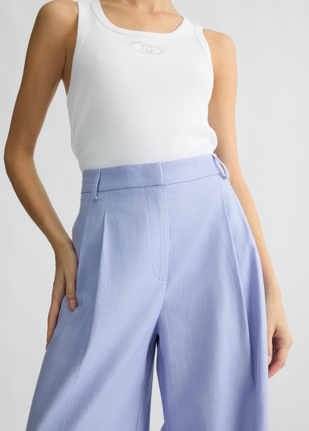 Женские брюки палаццо изо льна и хлопка Liu Jo | Фото 4