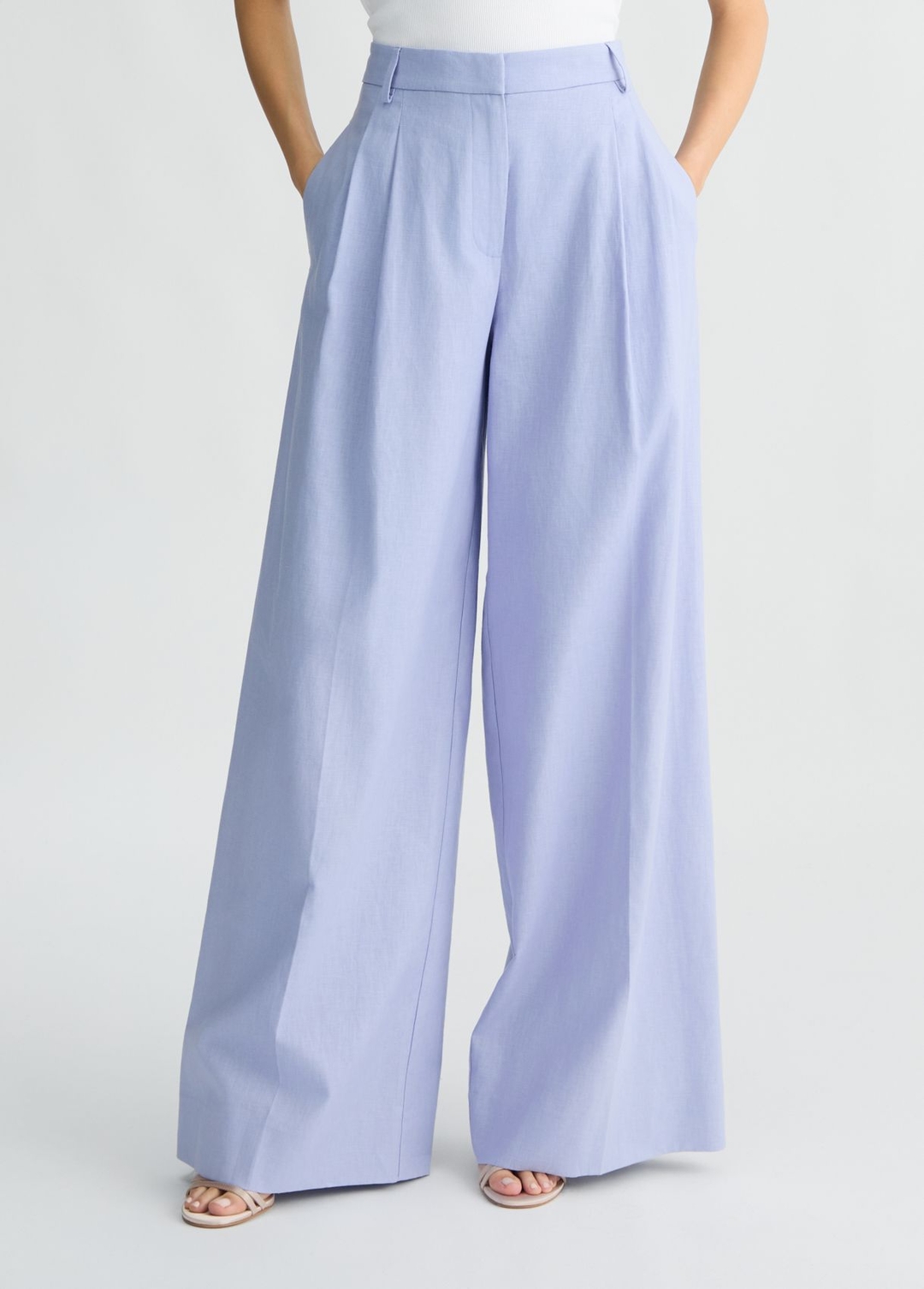 Женские брюки палаццо изо льна и хлопка Liu Jo | Фото 2