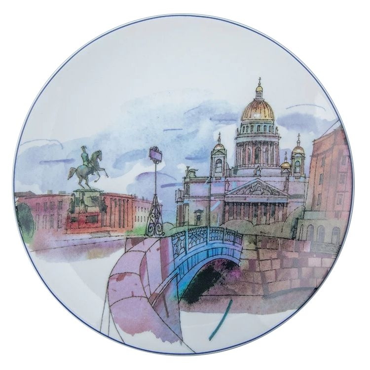 Тарелка декоративная ИФЗ Санкт-Петербург Синий мост | Фото 1