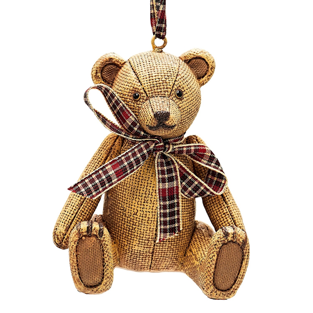 Елочная игрушка Мишка с бантиком | Фото 1