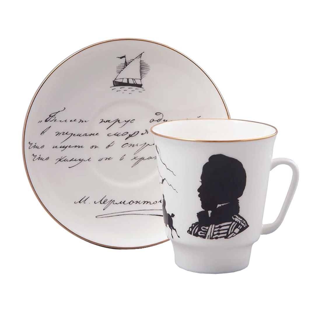 Кофейная пара ИФЗ Русские писатели Лермонтов, 165 мл | Фото 1