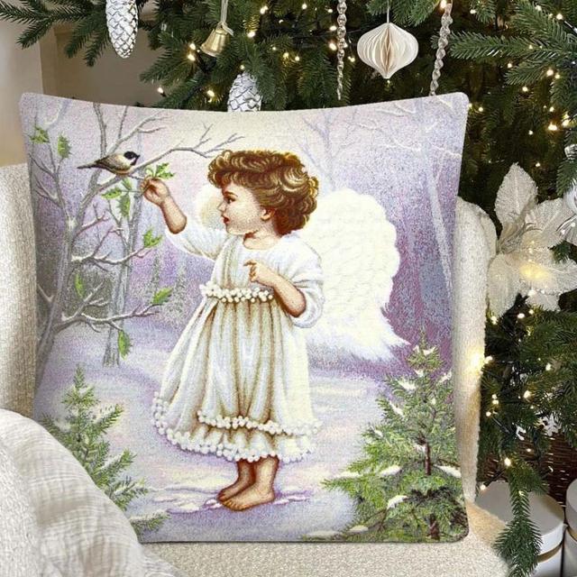Подушка Ангел ёлочка и девочка