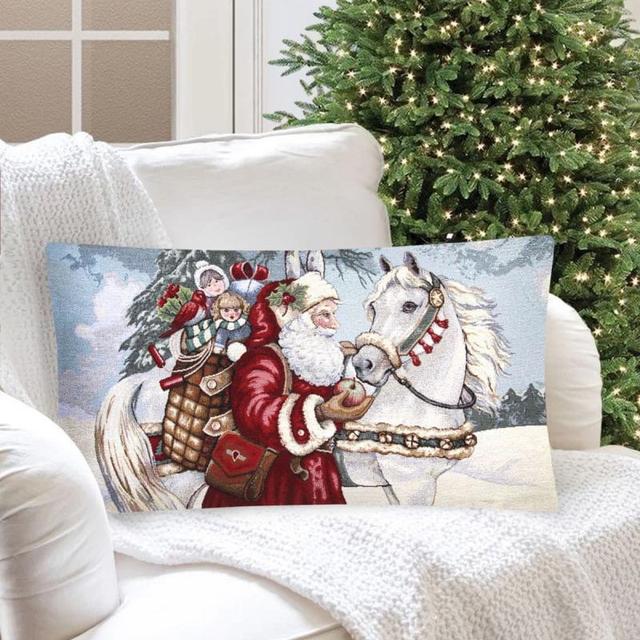 Подушка Дед Мороз и Белый конь