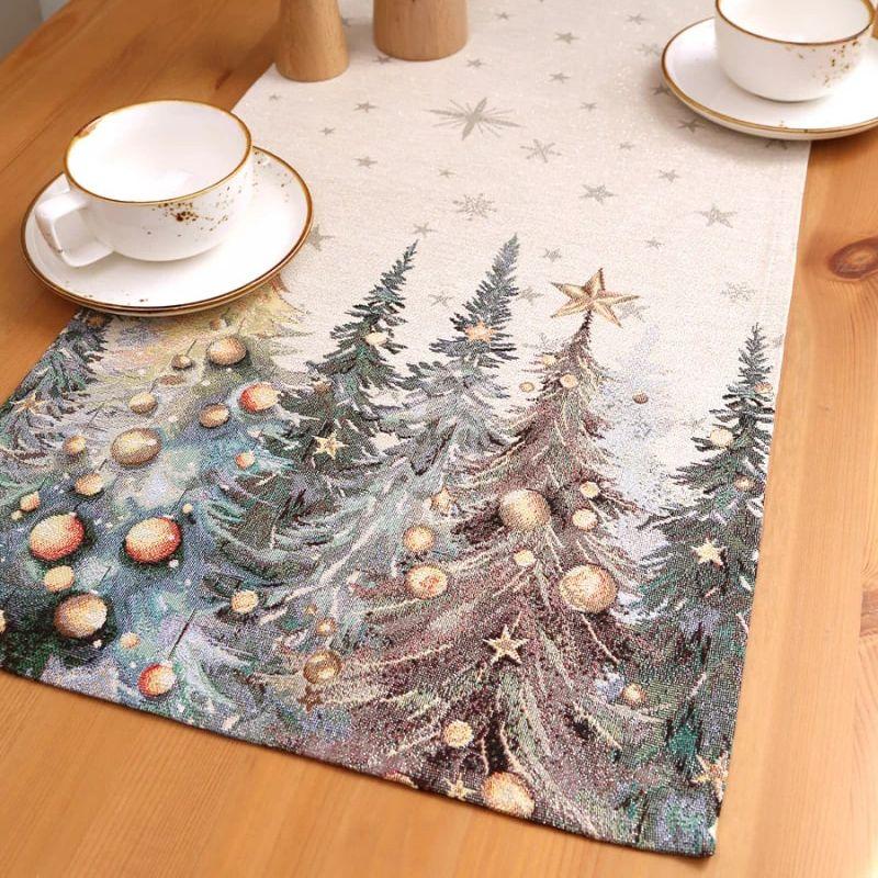 Скатерть, дорожка, салфетки и подушка Ели тиволи | Фото 4