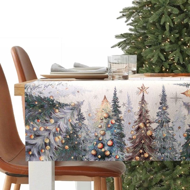 Скатерть, дорожка, салфетки и подушка Ели тиволи | Фото 3