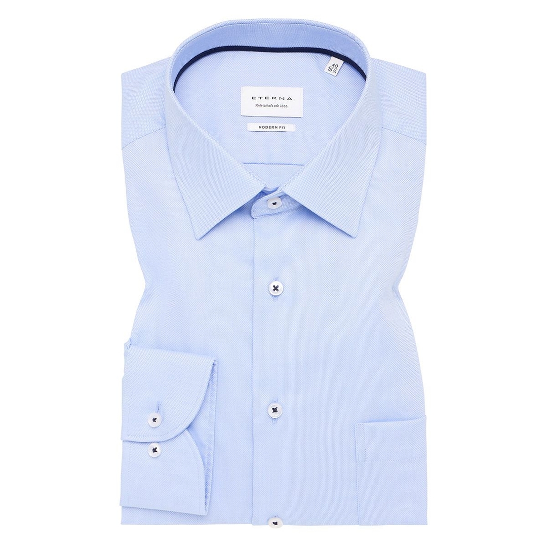Мужская однотонная сорочка Eterna | Фото 1