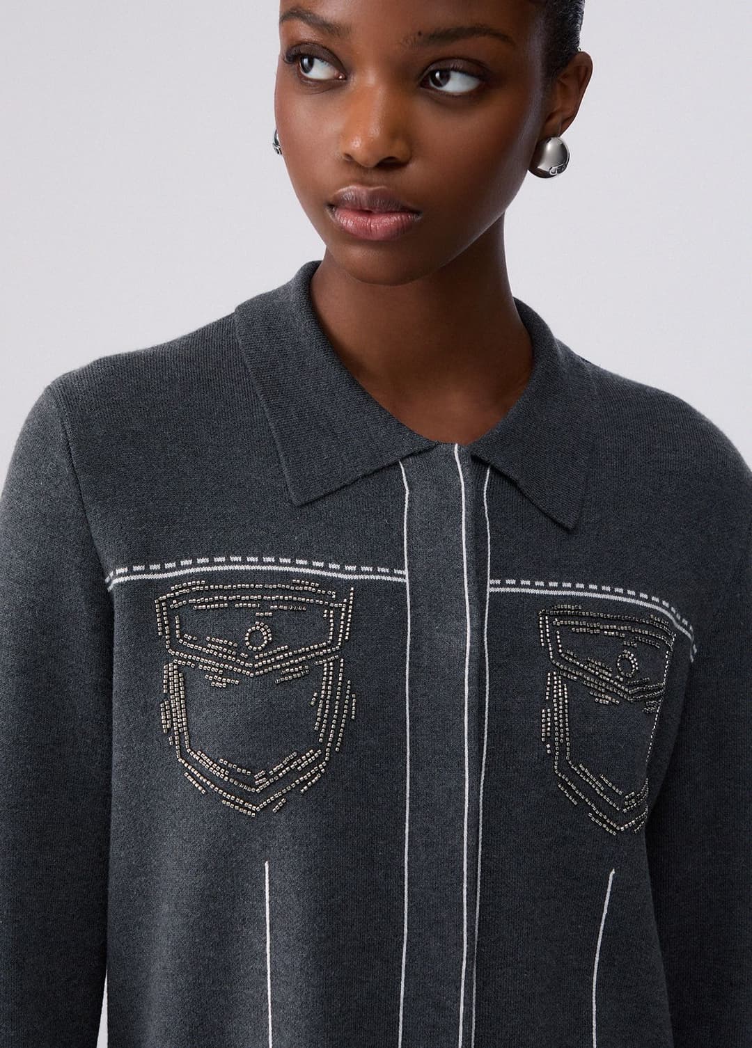 Женский кардиган с контрастной строчкой Liu Jo | Фото 4