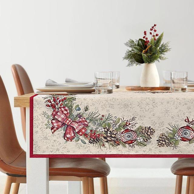 Скатерть, дорожка и подушка Ёлочные украшения