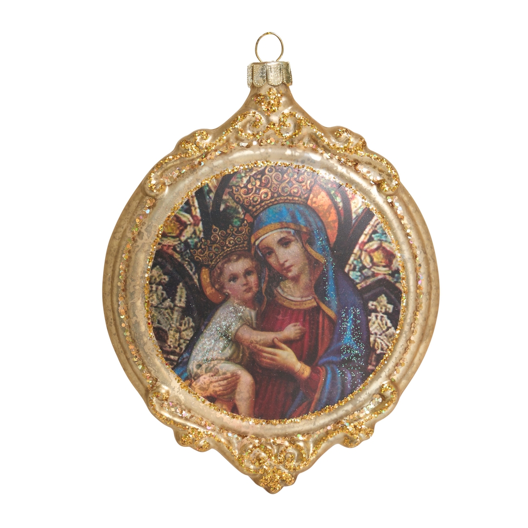 Ёлочная игрушка Медальон Мадонна с младенцем Holiday Classics | Фото 1