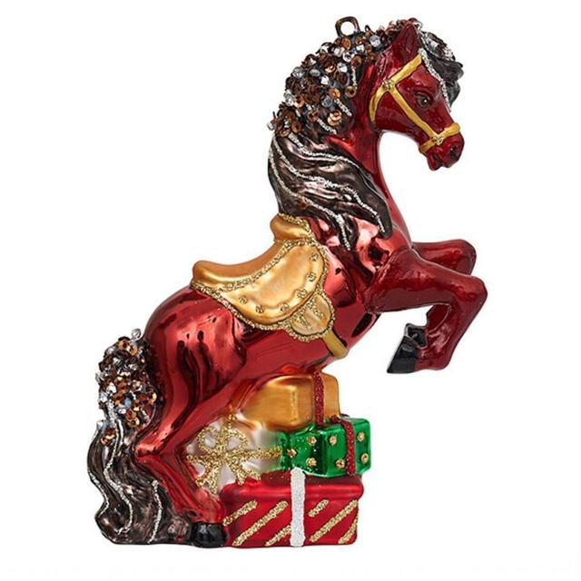 Ёлочная игрушка Лошадка Черри с подарками Holiday Classics