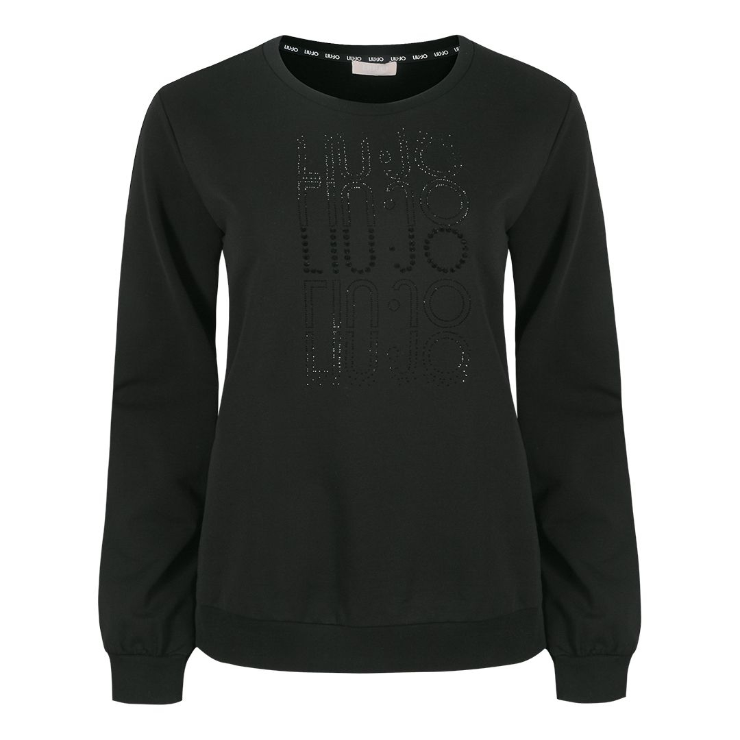 Женский свитшот с логотипом из стразов Liu Jo | Фото 1