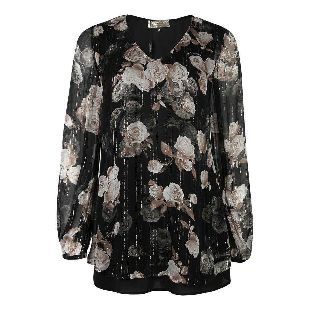 Женская блуза с цветочным принтом Elisa Fanti | Фото 1