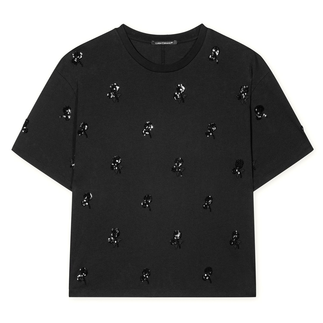 Женская футболка с пайетками Luisa Cerano | Фото 1